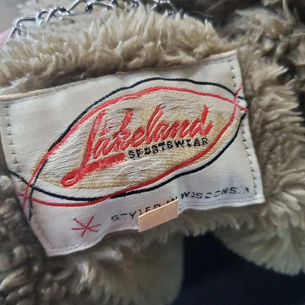 VTG Lakeland Sportswear Men's Tan Double Breasted Rancher Coat Size 42 Sherpa